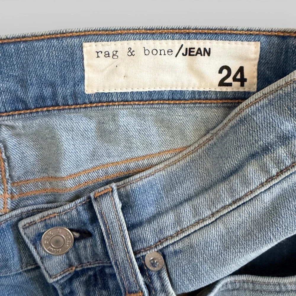 Rag‎ & Bone Light Wash Cuffed Jean Shorts 24 Blue Denim Low Rise Wiley Casual